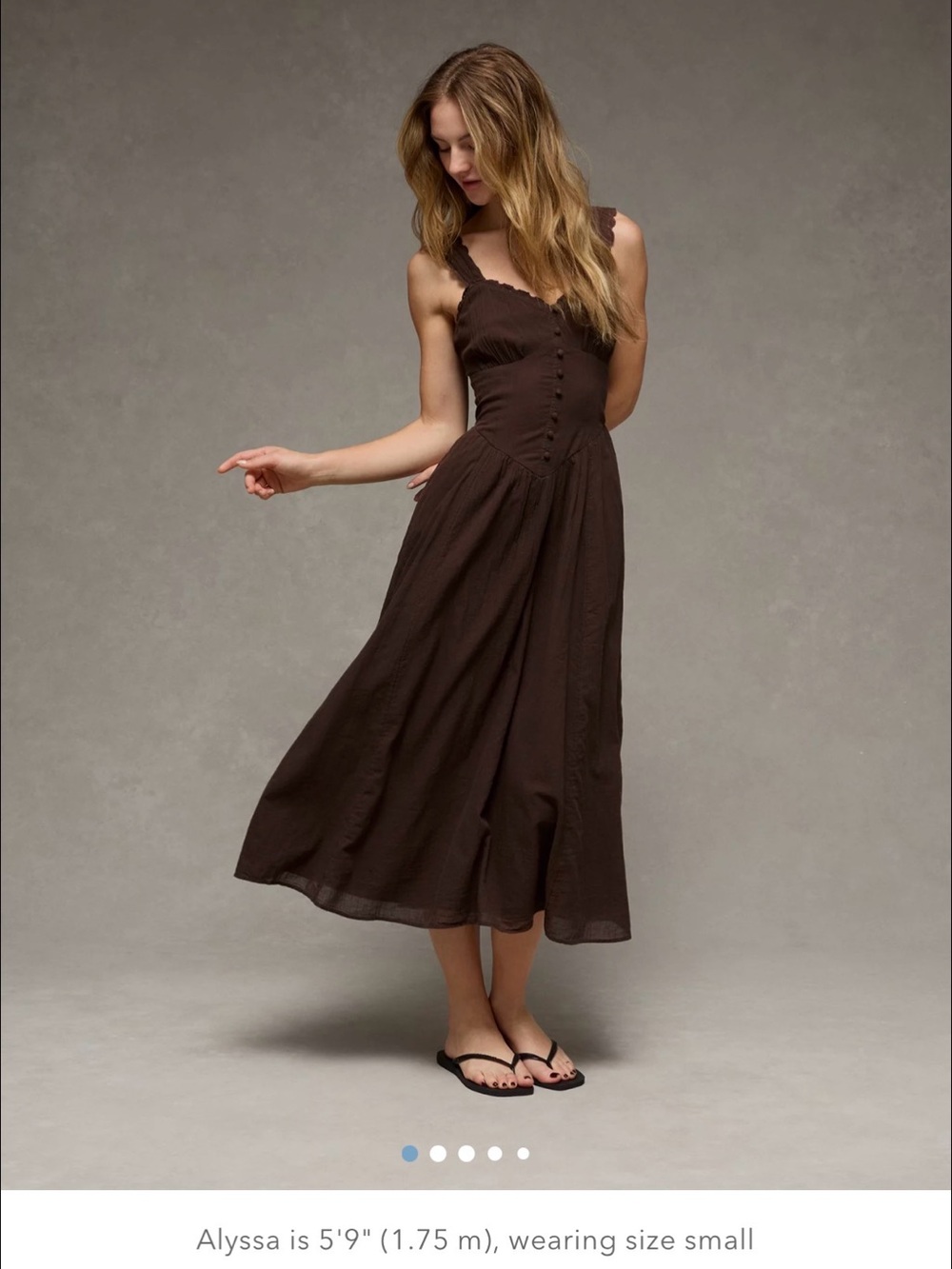 American Eagle Outfitters Brown Midi Dress